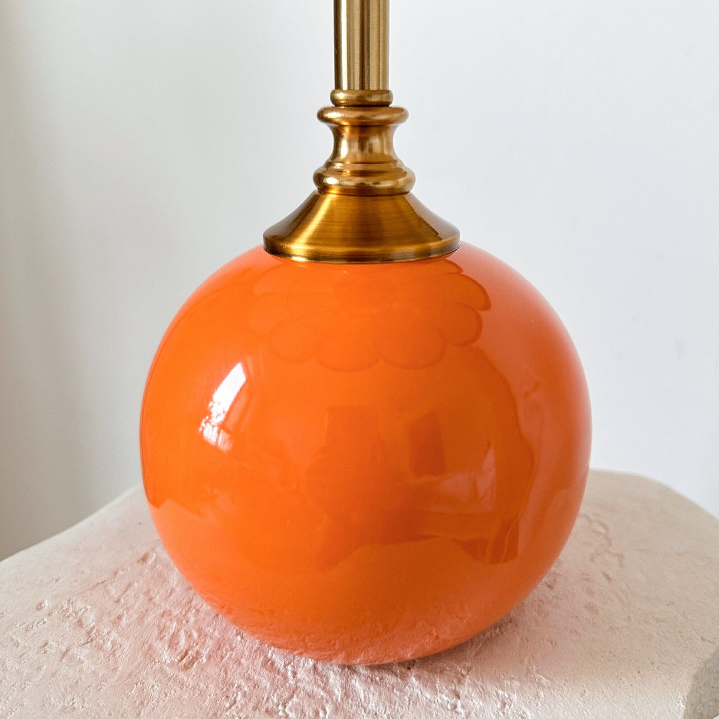 Handmade Orange Ceramic Table Lamp – Small Tall Table Lamp