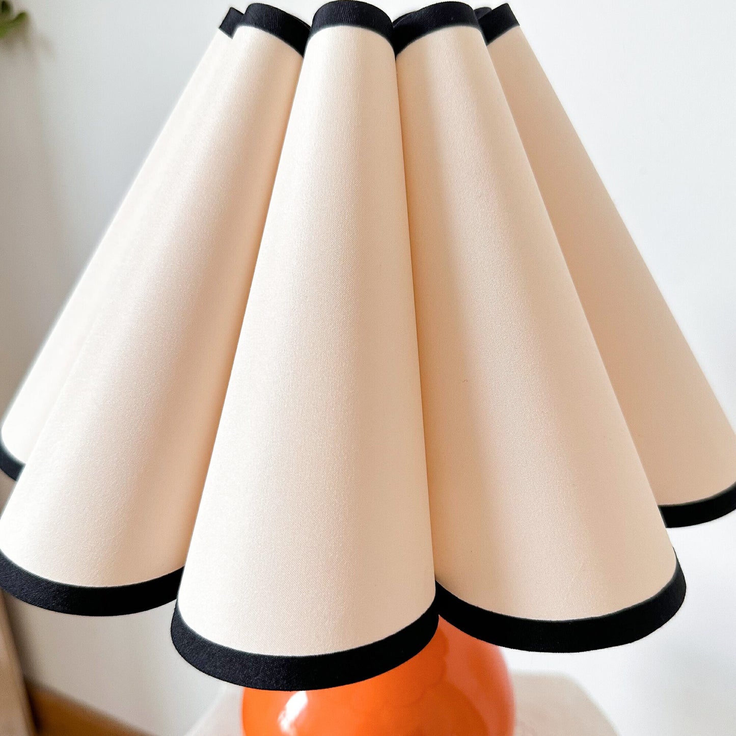 Handmade Orange Ceramic Table Lamp – Small Tall Table Lamp
