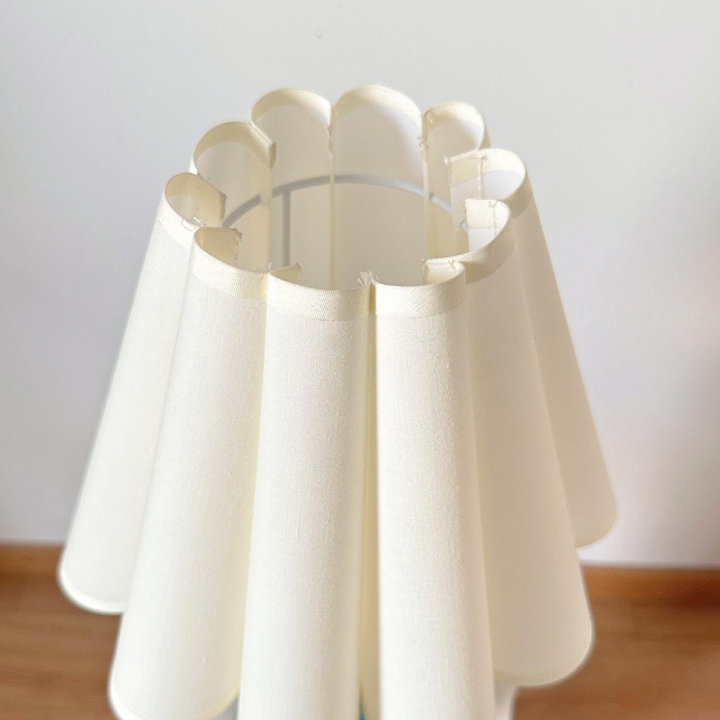 Handmade Green Cyan Glaze Ceramic Table Lamp with Pleated Shade