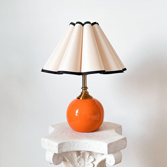 Handmade Orange Ceramic Table Lamp – Small Tall Table Lamp